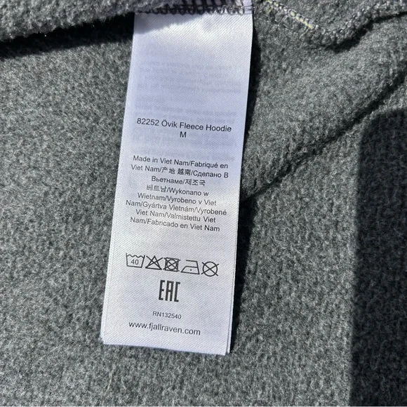 Fjallraven Ovik Fleece Hoodie Jacket Size Large Grey - Picture 5 of 9